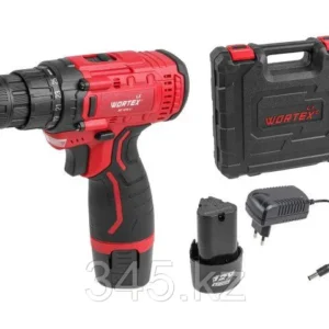 Аккум. дрель-шуруповерт WORTEX BD 1215 LiSET в чем. + 2 насадки, 12 В, 30 Н*м, 2х1.5 А*ч, БЗП 10 мм